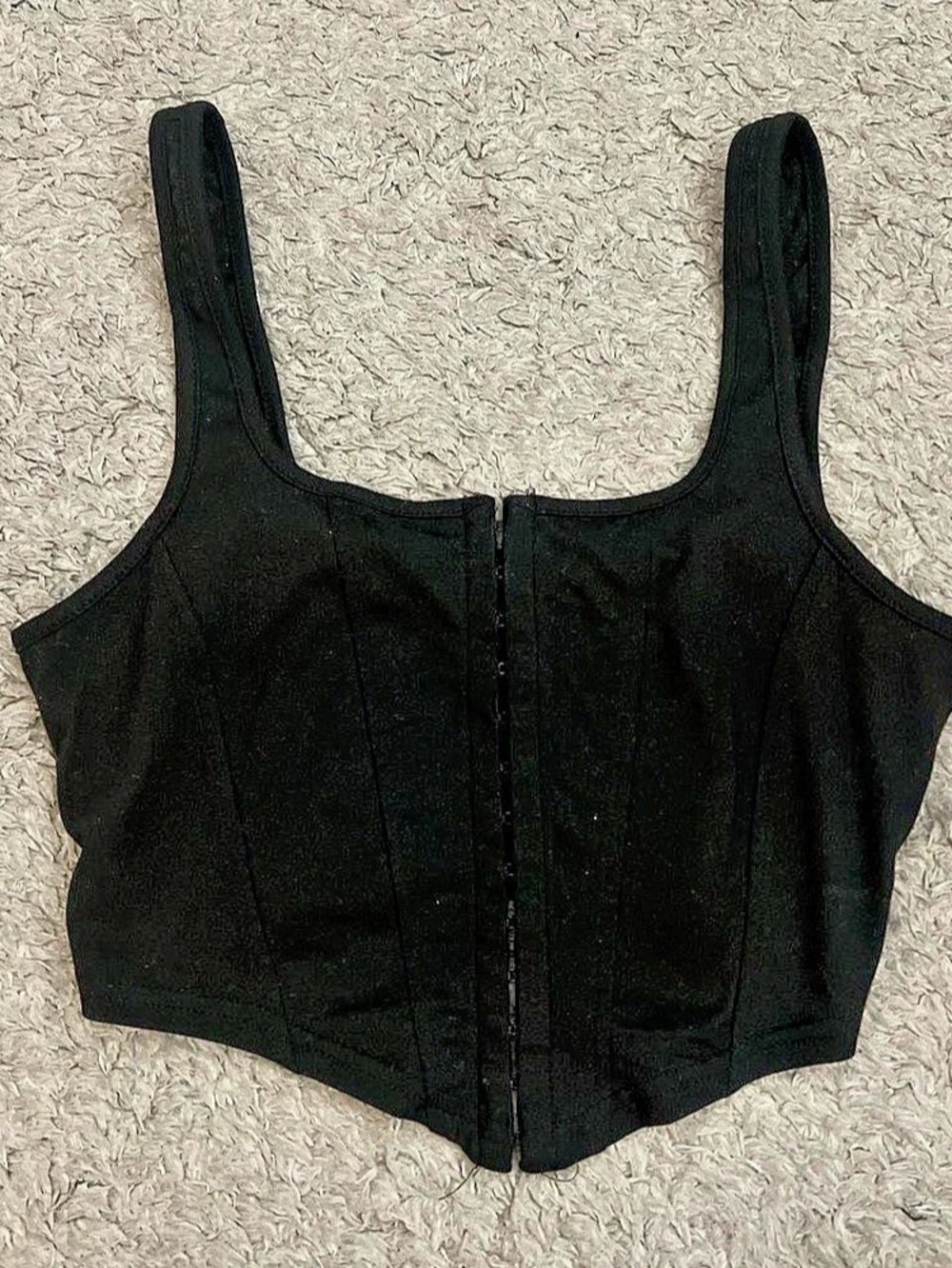 Women's Black Corset Crop Top